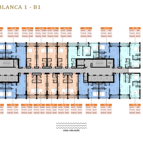 Mặt Bằng Tầng Blanca City B1