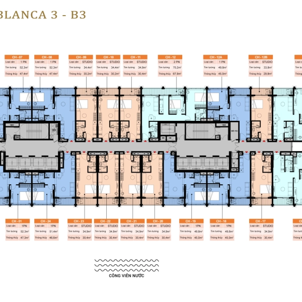 Mặt Bằng Tầng Blanca City B2